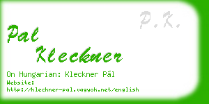 pal kleckner business card